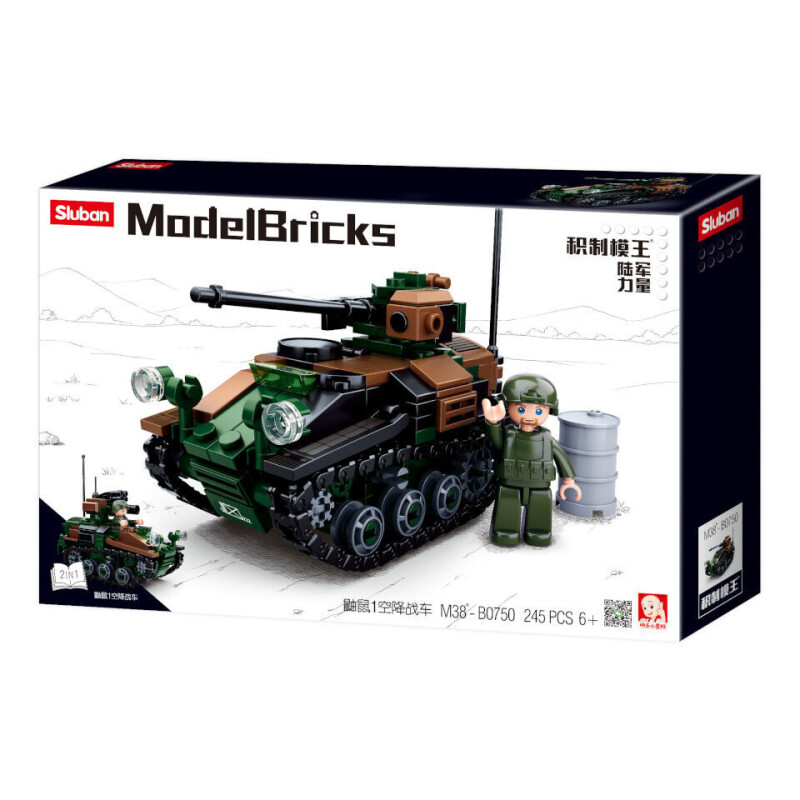 Sluban Model Bricks Malý tank Wiesel AWC 2v1
